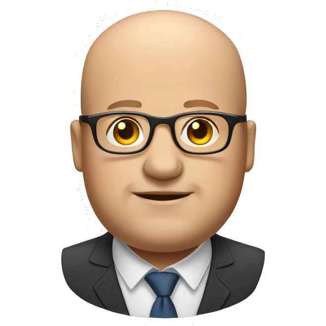 Fat balding guy with glasses  emoji