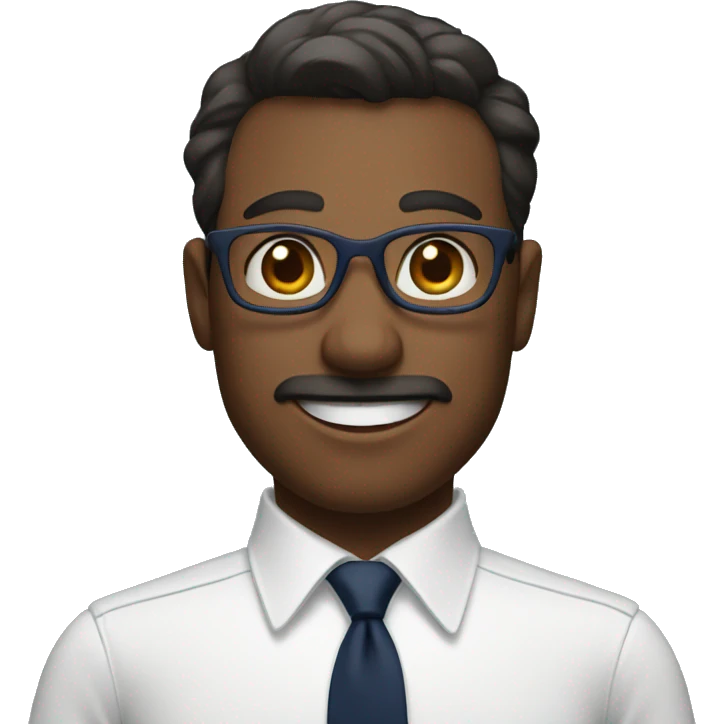 A modern man with glass white shirt and  navy blue tie waving hands emoji