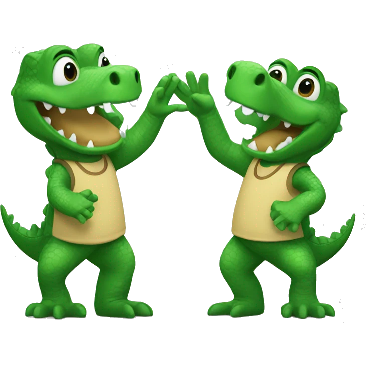 Alligator high five emoji