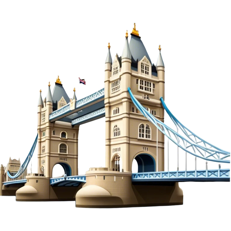 Cinematic Realistic Tower Bridge Landmark Emoji, depicted with iconic Victorian architecture spanning the River Thames, rendered with lifelike textures and dramatic natural lighting that captures its majestic presence. emoji