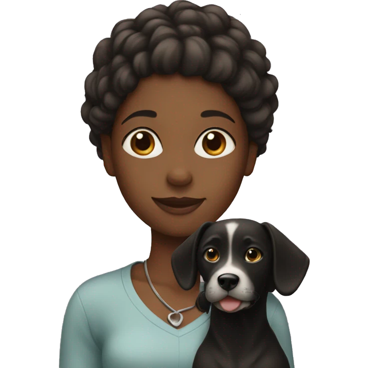 black girl with dog emoji