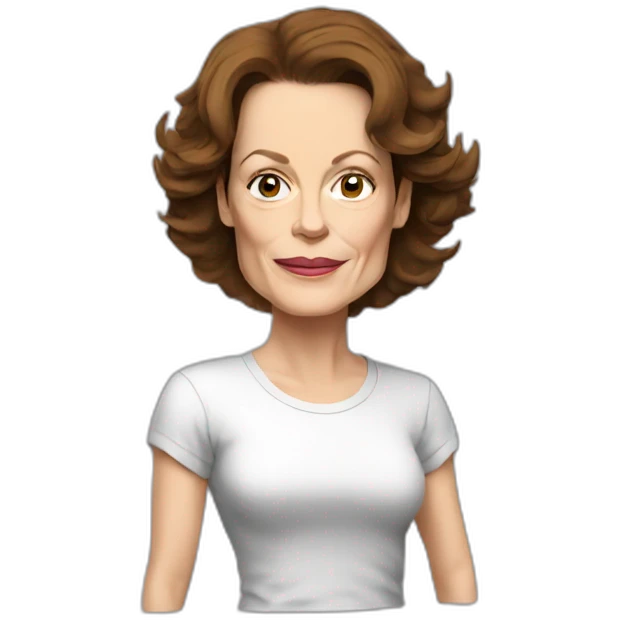 sigourney weaver cartoon wearing tee emoji