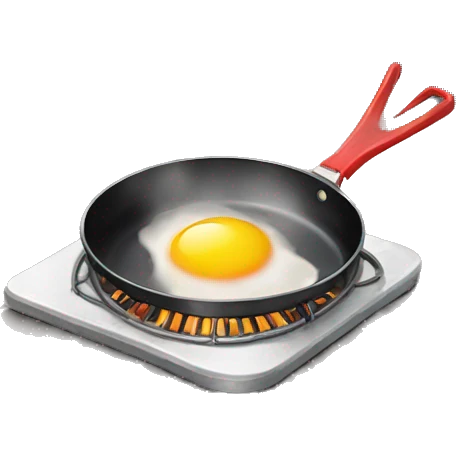 Egg frying on a hot sidewalk emoji
