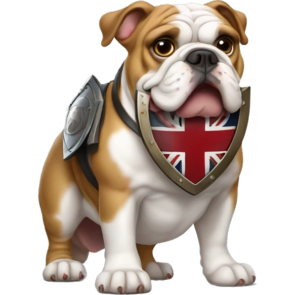 english bulldog with a shield emoji
