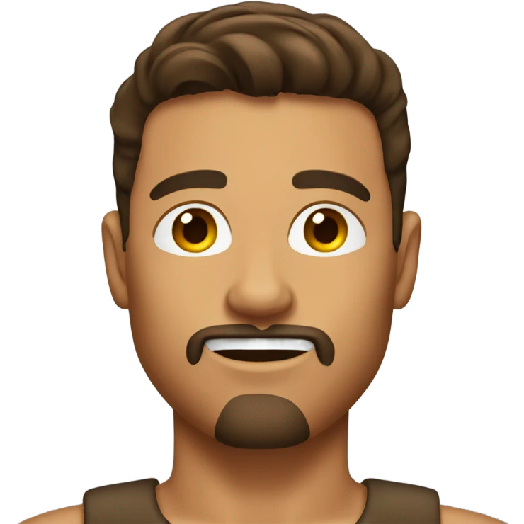 Tanned brunette guy with goatee emoji