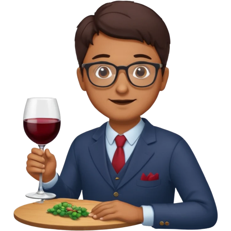 A male Italian accountant who loves red wine fishing movies wears glasses emoji
