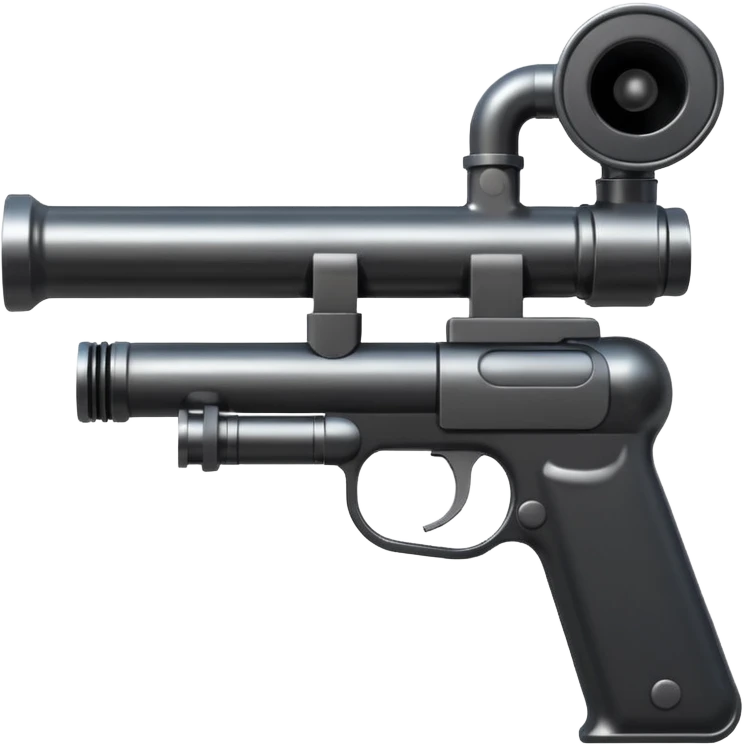 Gun with silencer in front of the pipe emoji