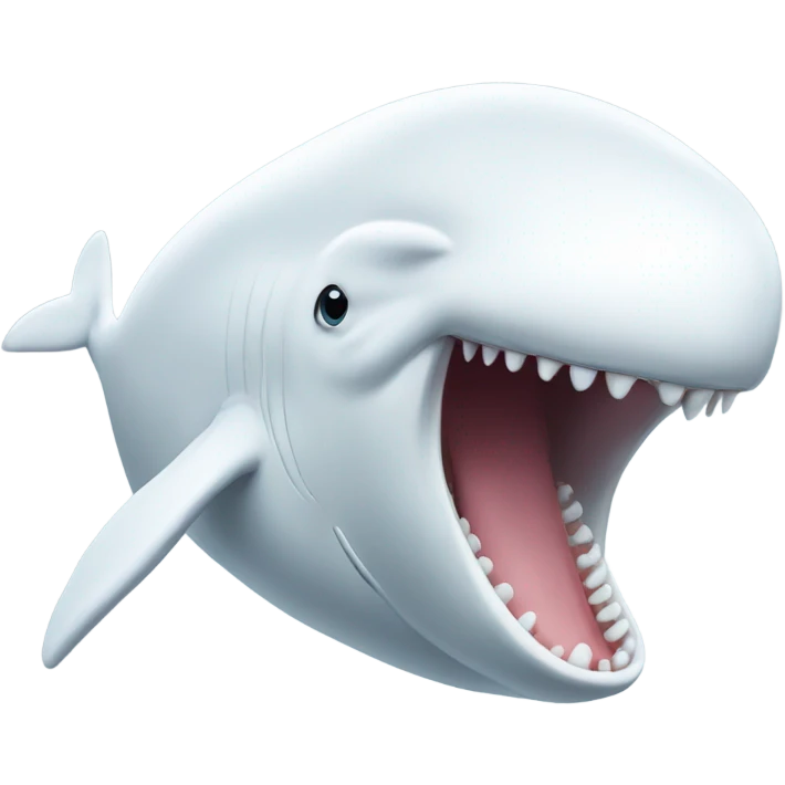 white whale , open mouth emoji