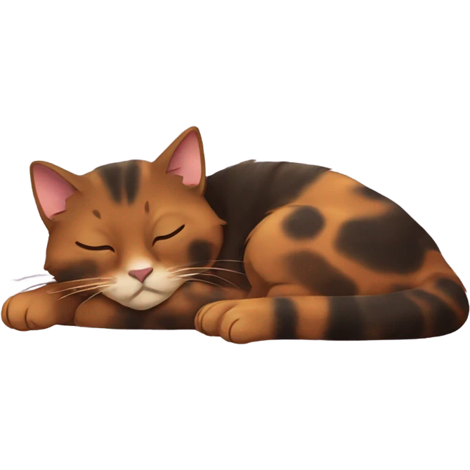 sleeping tortoiseshell cat emoji