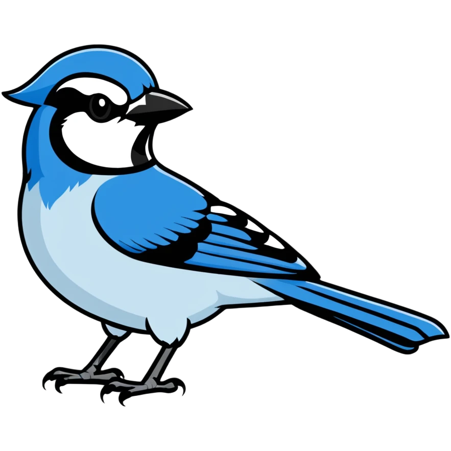 bluejay with attitude, leaning forward emoji