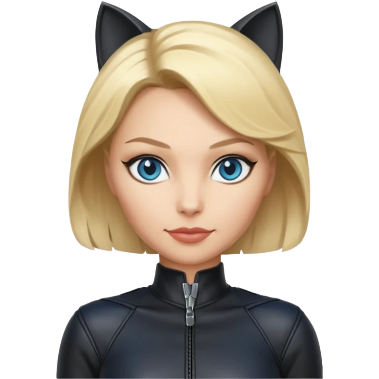 Catwoman with blonde hair and blue eyes emoji