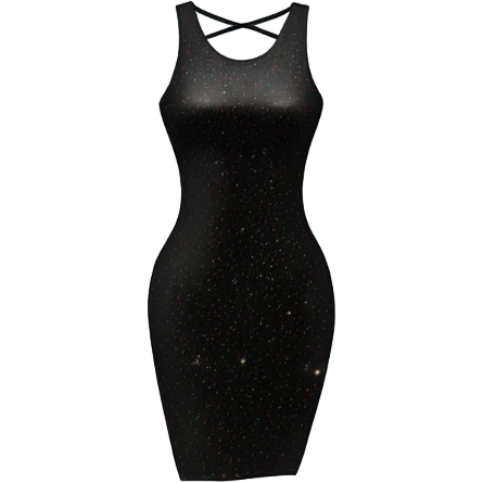 sparkly short black bodycon dress floating in the air emoji