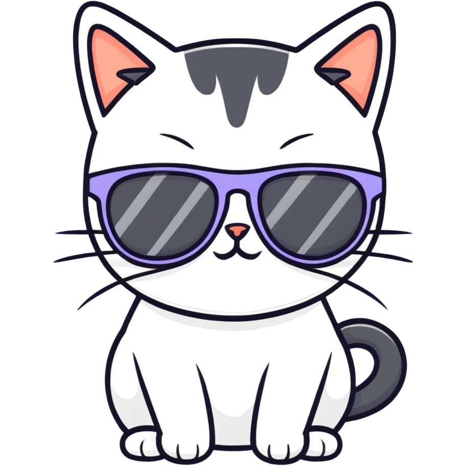 Cat with sunglasses emoji
