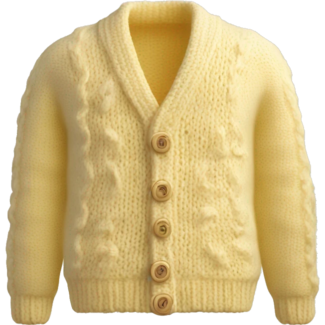 Knitted wool cardigan on Pale yellow Colors  emoji