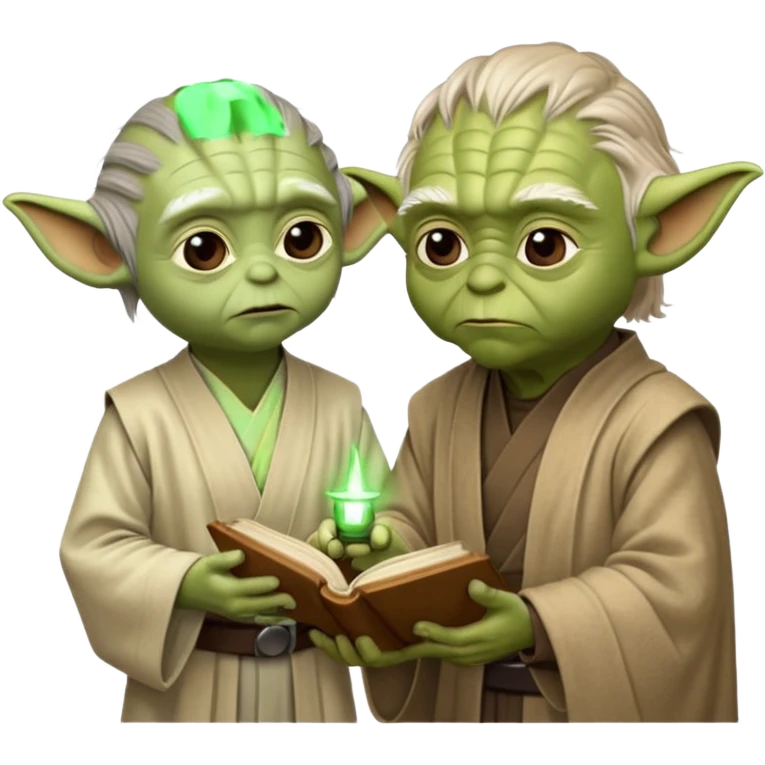 Yoda teaching Luke skywalker from "Star Wars" the movie emoji