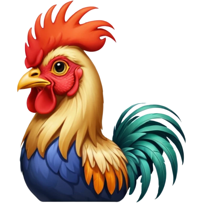 High resolution of A rooster emoji