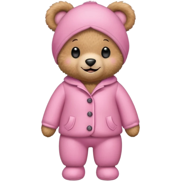 teddy bear with cute pink outfit emoji