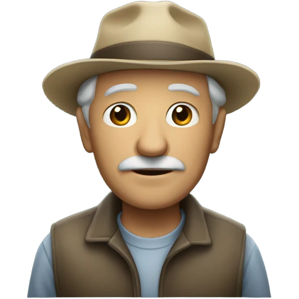 old man with hat and vehicle emoji