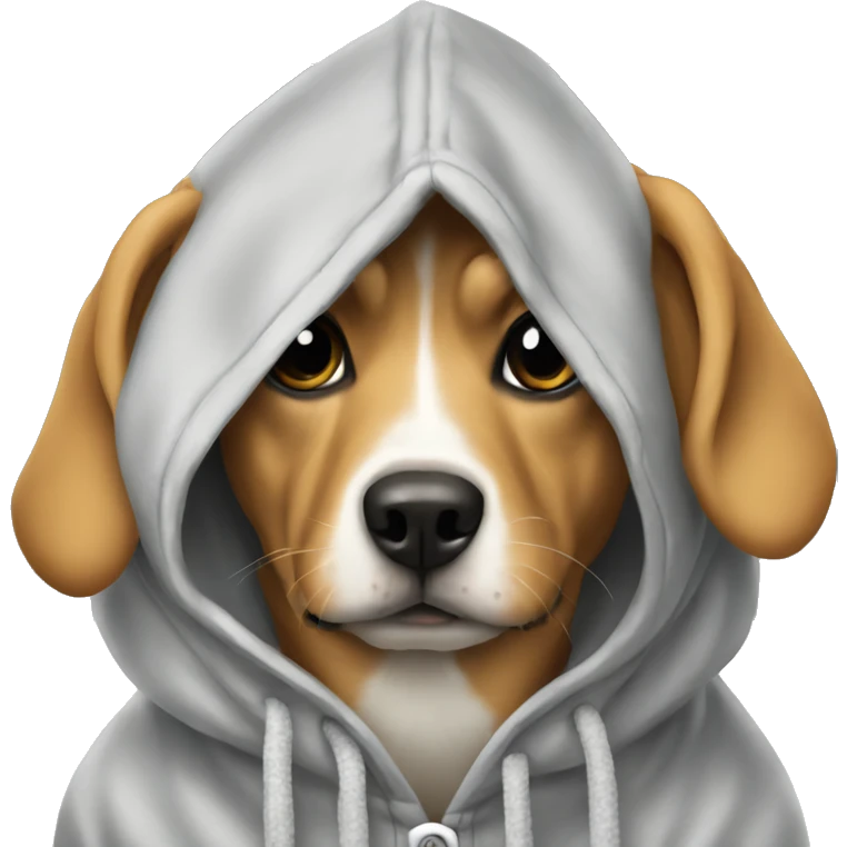 Dog wearing hoodie emoji