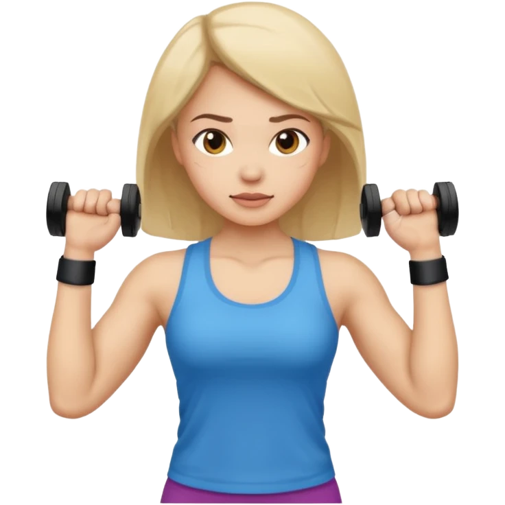 girl working out arms with a shirt on  emoji