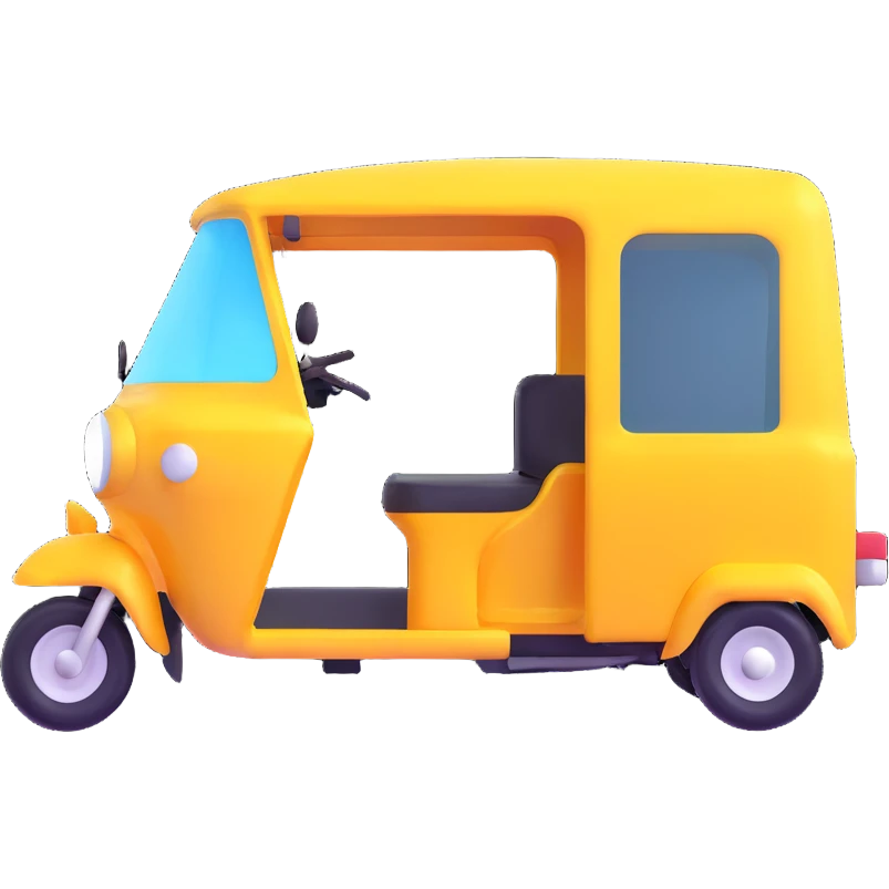 tuk tuk transport, playful and shiny emoji