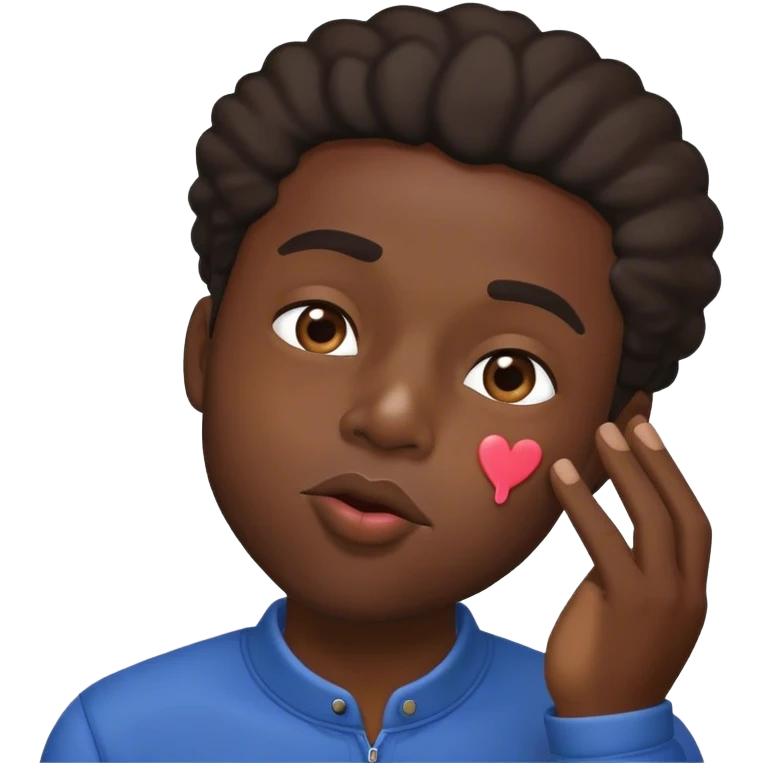Black guy blowing a kiss emoji