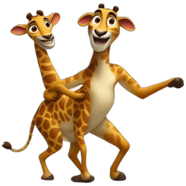 gloria and melman from madagascar dancing emoji