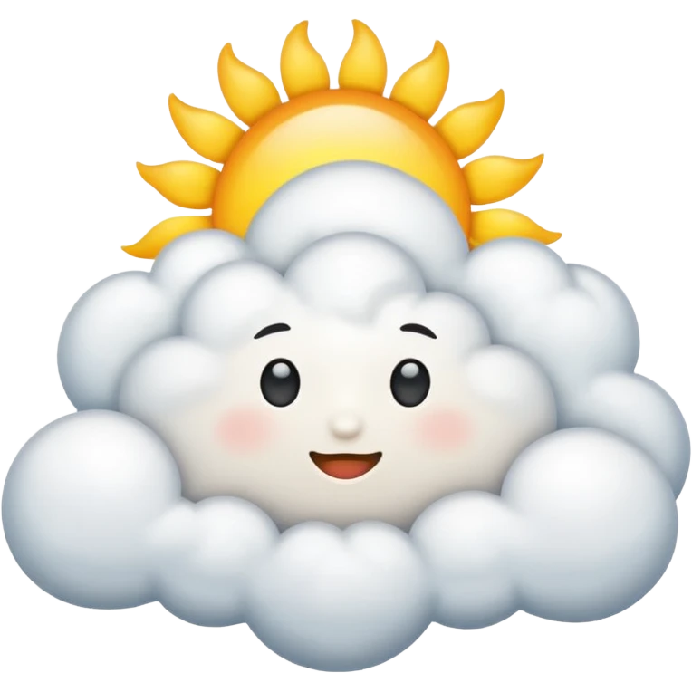 sun behind cloud in iphone style emoji