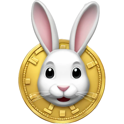 cryptocoin, gold coin, coin white rabbite emoji