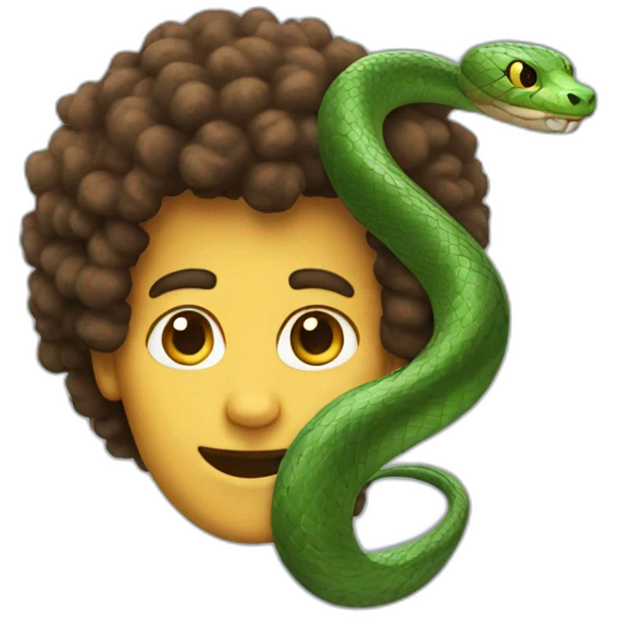 snake with afro hair emoji