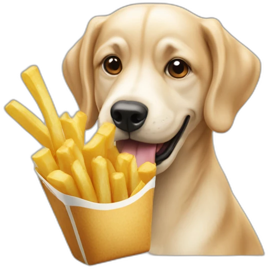 Chien qui mange des frites emoji