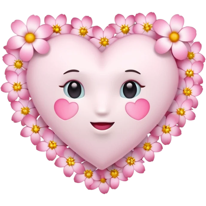 Emoji white heart with pink flowers emoji