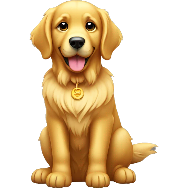 gold retriever sitting  emoji