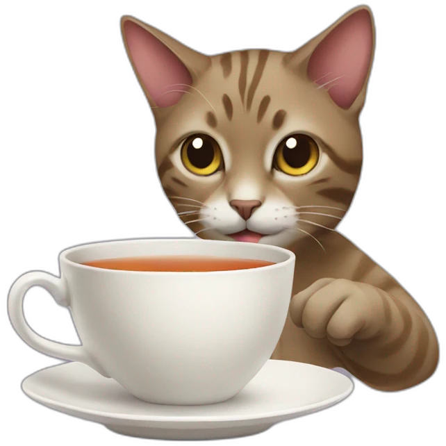 cat catch tea emoji