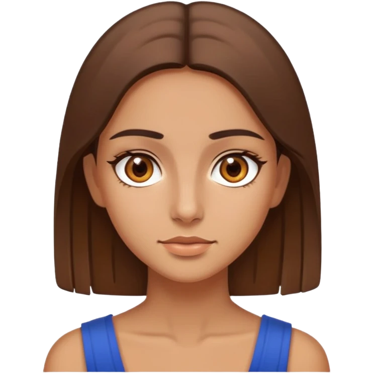 Italian Greek girl with brown eyes and straight brown hair  emoji