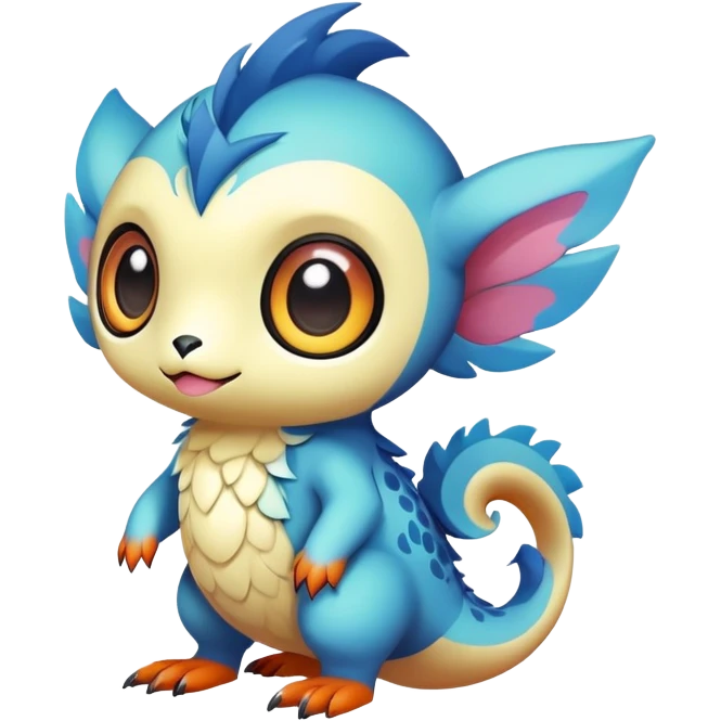 Cute cartoonic anime-Fantasy-Fakémon-creature (full body) emoji