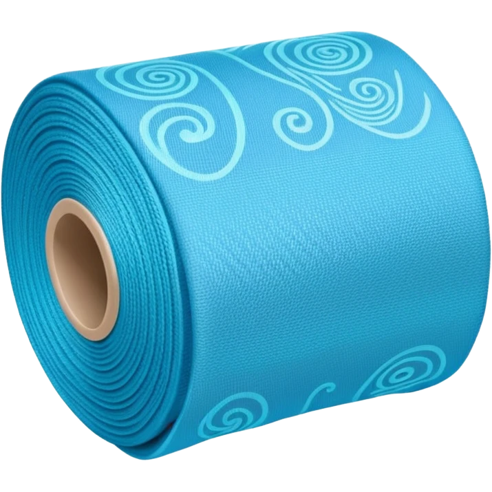 blue roll of fabric with pattern, smart fabric, high-tech textile emoji