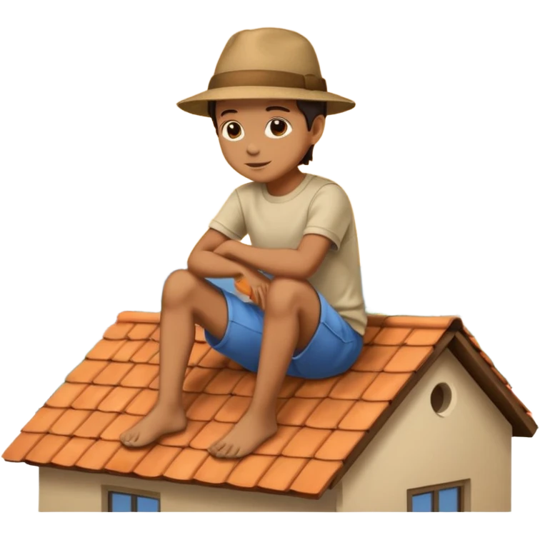sitting on the roof of a house emoji