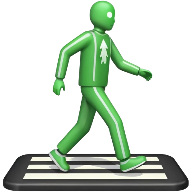Crosswalk Light icon , Green walking man. emoji