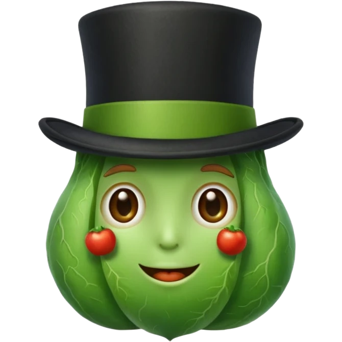 Vegetable with a top hat emoji