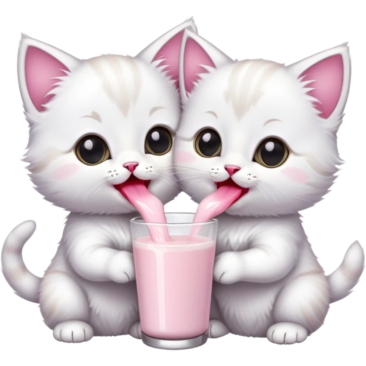 Kitties drinking milk  emoji