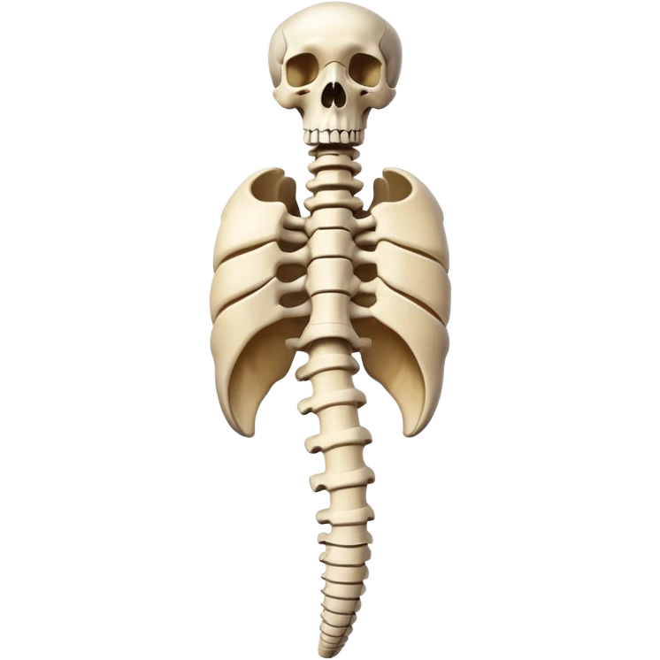 human spine, anatomical, floating emoji