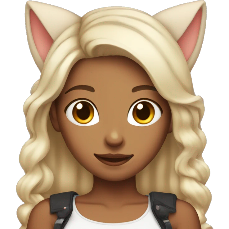 Cute girl with cat ears emoji