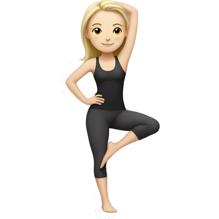 white girl doing yoga emoji