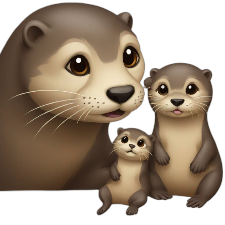 mother and daughter otter emoji