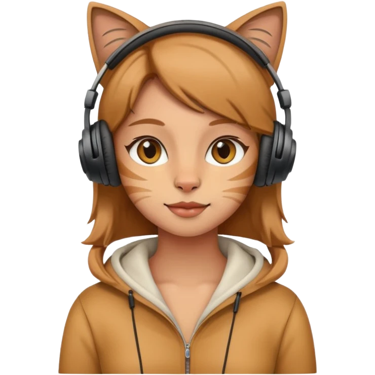 Light brown woman with cat headphones  emoji