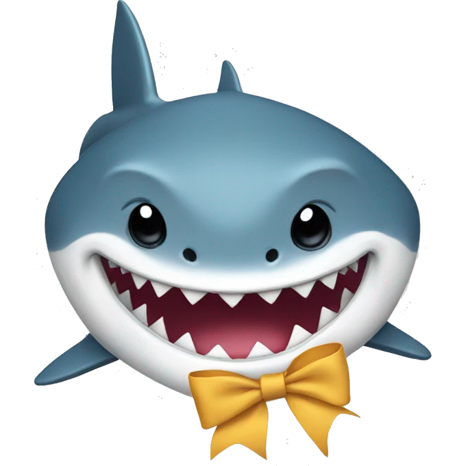 Preppy shark with bow emoji