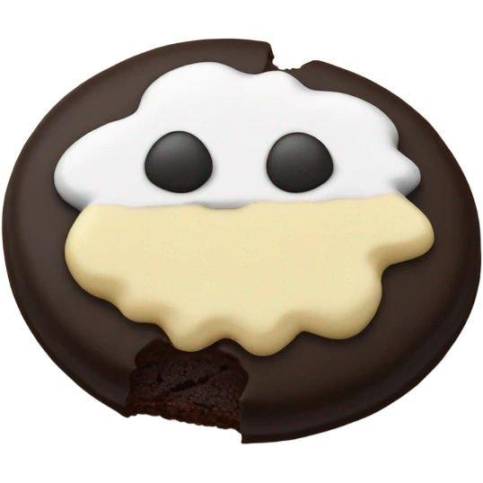 Half and half black and white cookie  emoji