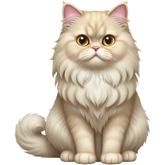 cinematic-[persian cat]-realistic-full-body-sitting-emoji,-tail-curled-playfully-around-its-paws,-head-tilted-dramatically,-fluffy-[persian cat]-fur,-simplified-yet-realistic-focused-features,-highly-detailed,-glowing-with-an-almost-sarcastic-glow emoji