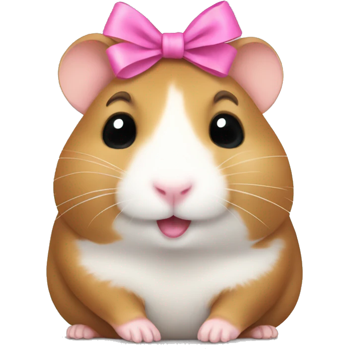 Brown hamster with a pink bow  emoji